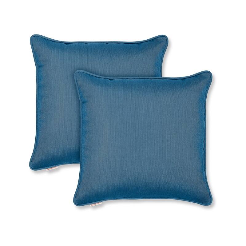 Sunbrella by Austin Horn Classics Corded-Edge Filled Pillow (Set of 2) - 18x18 - Peacock Blue