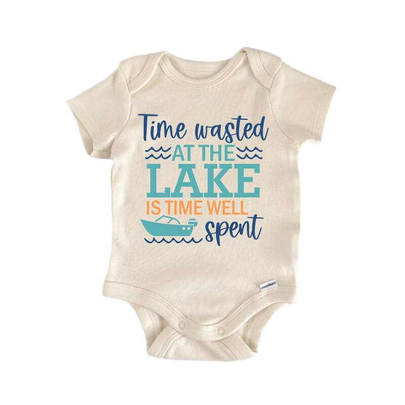 Time Wasted Lake - Baby Boy Girl Clothes Infant Bodysuit Funny Cute - Pink - 0-3M
