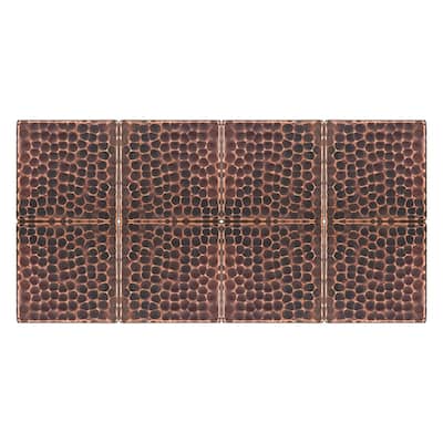 3" x 3" Hammered Copper Tile - Quantity 8 (T3DBH_PKG8)