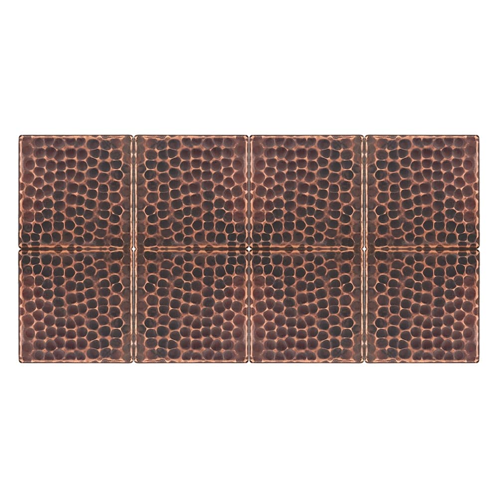 3" x 3" Hammered Copper Tile - Quantity 8 (T3DBH_PKG8)