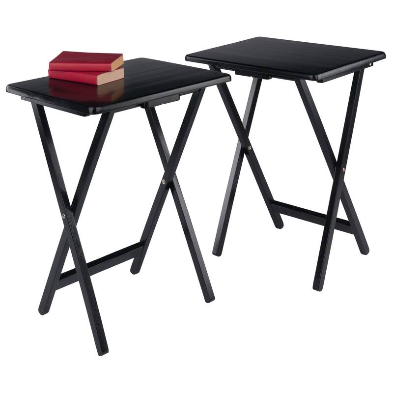 Alex Set of 2 Snack Tables Black Finish