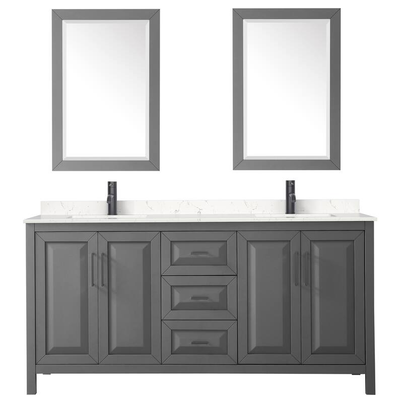 Wyndham Collection Daria 72" Free Standing Double Basin Vanity Set