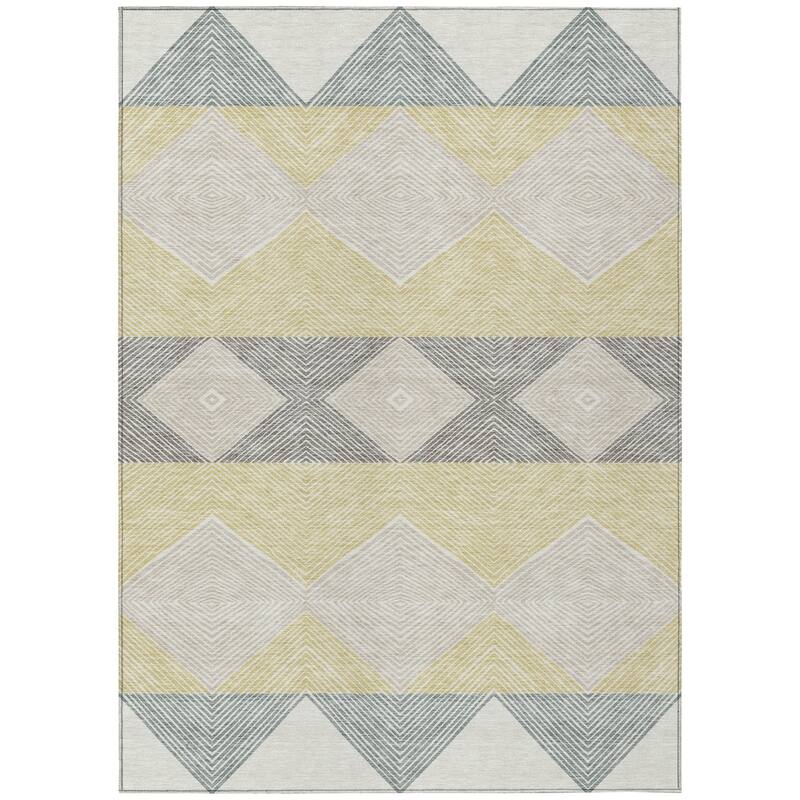 Machine Washable Indoor/ Outdoor Modern Mission Chantille Rug