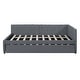 preview thumbnail 18 of 98, L-Shaped Backrest Daybed Upholstered Daybed Frame Classic Wood Slats Design with 2 Storage Drawers or Trundle, Full Size