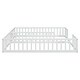 preview thumbnail 11 of 45, Twin Size Kids Bed Frame, Double Twin Floor Bed with Fence Guardrails