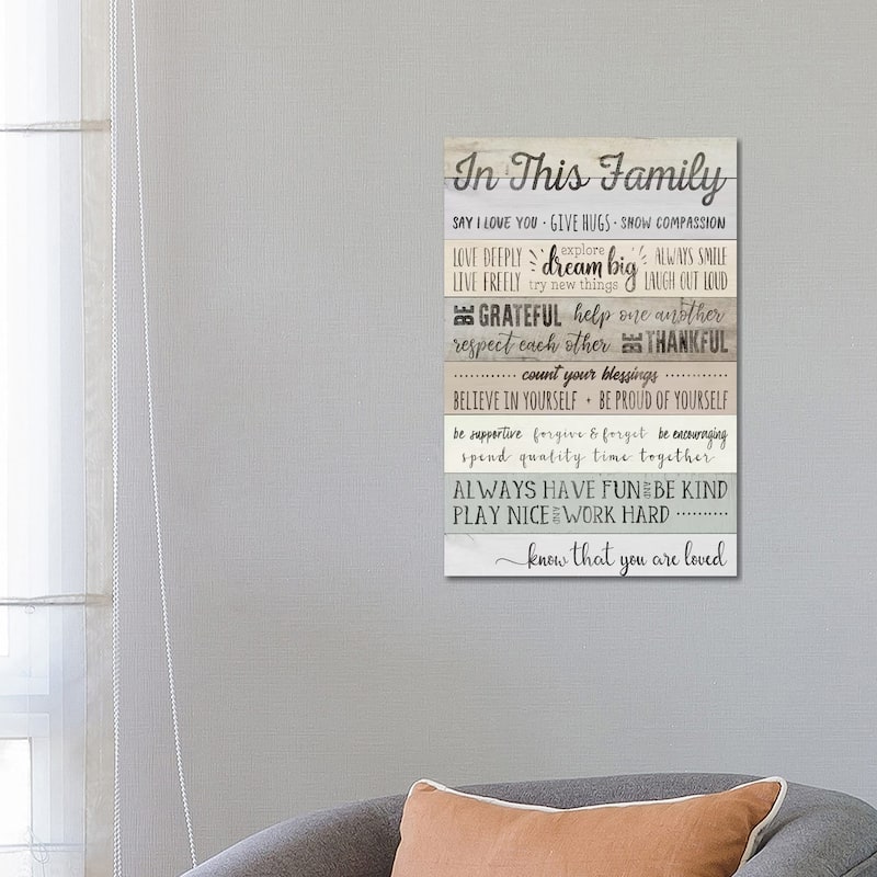 iCanvas "In This Family" by CAD Designs Canvas Print - 26x18x1.5