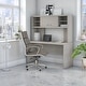 preview thumbnail 24 of 38, Echo 60W Credenza Desk with Hutch from Office by kathy ireland® Grey Sand