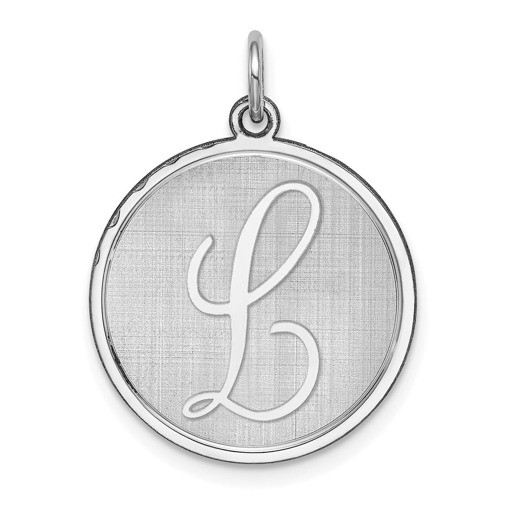 Sterling Silver Brocaded Initial L