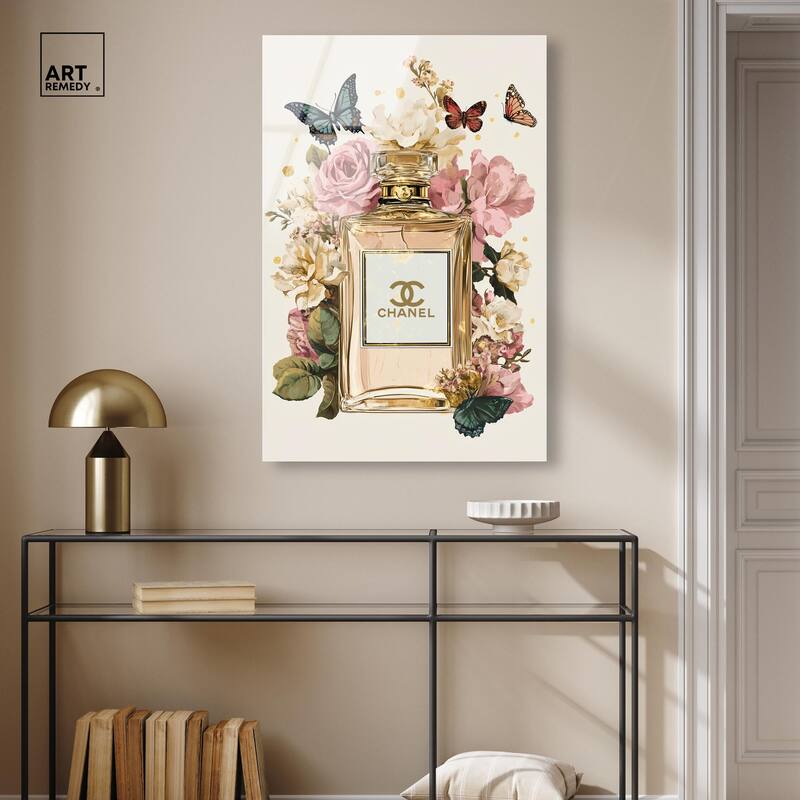 Glam Bloom Butterfly Perfume Acrylic by Art Remedy, Ready to Hang