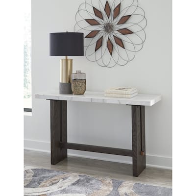 Signature Design by Ashley Burkhaus White / Dark Brown Sofa Table - 52"W x 16"D x 30"H