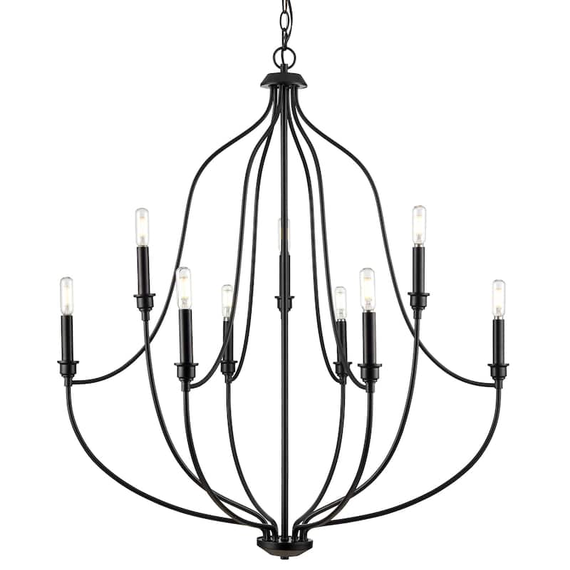 Millennium Lighting 98009 Senoia 9 Light 33" Wide Pillar Candle Style - Matte Black