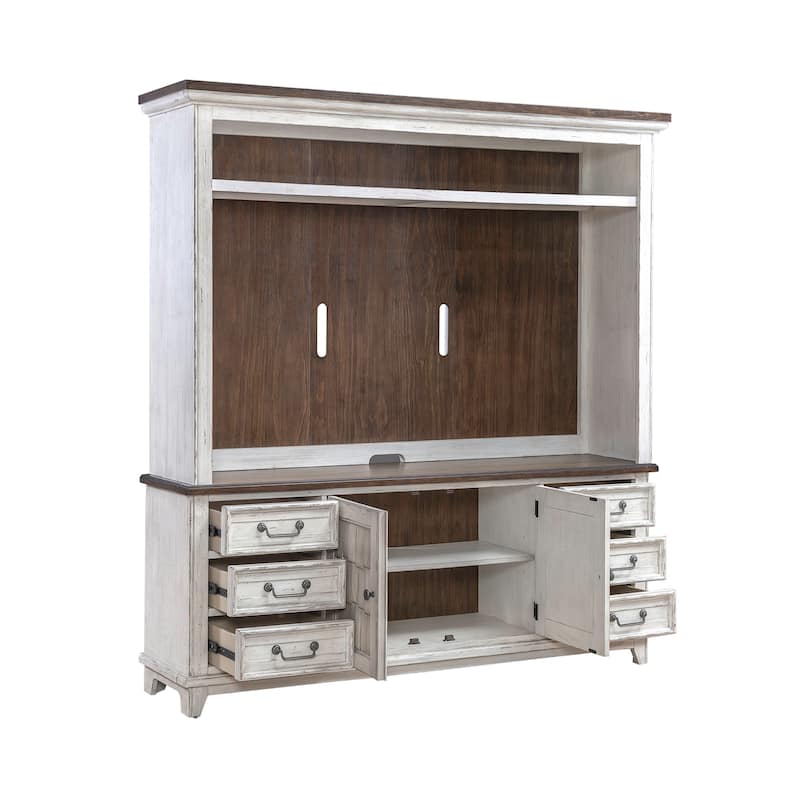 River Place Riverstone White & Tobacco Entertainment TV Console Various Sizes