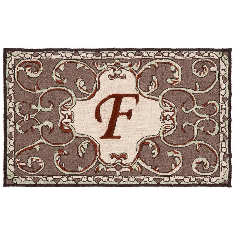 SAFAVIEH Hand-hooked Monogram J Mocha Rug
