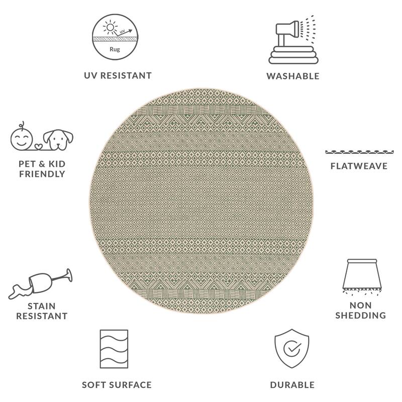 SAFAVIEH Courtyard Shikibu Indoor/ Outdoor Waterproof Patio Backyard Rug