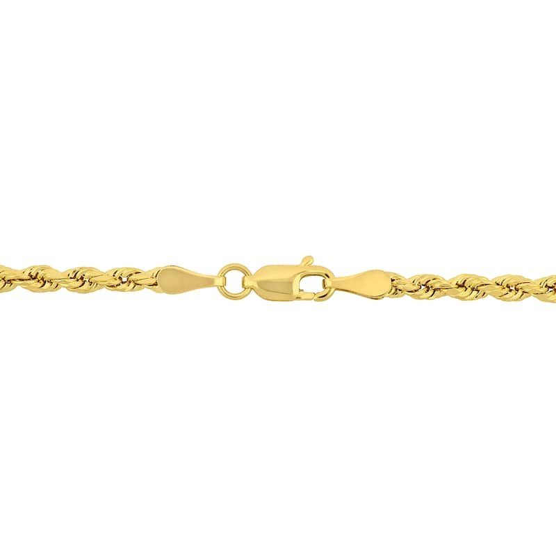 Miadora 10k Yellow Gold 18 Inch Rope Chain Necklace