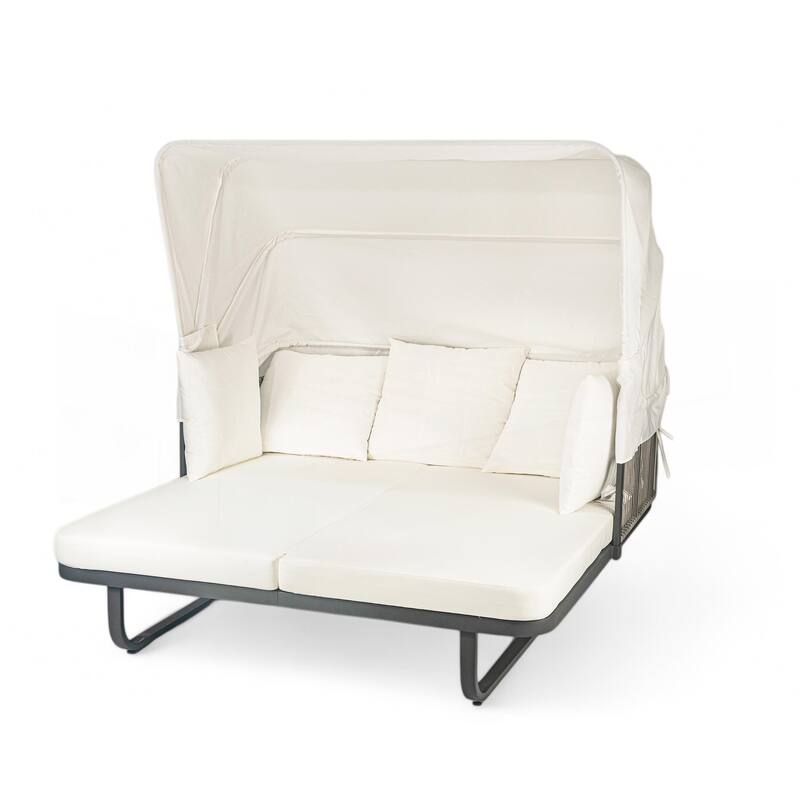 57" Outdoor Patio Daybed Rattan Daybed