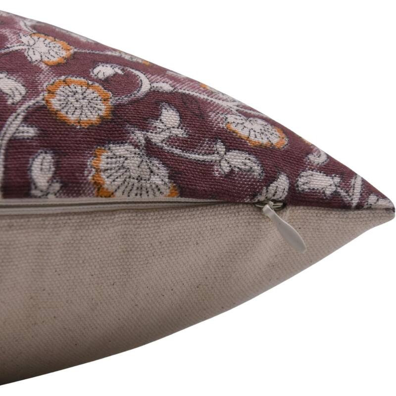 Fabdivine Cotton White Farmhouse Block print pillow Cover