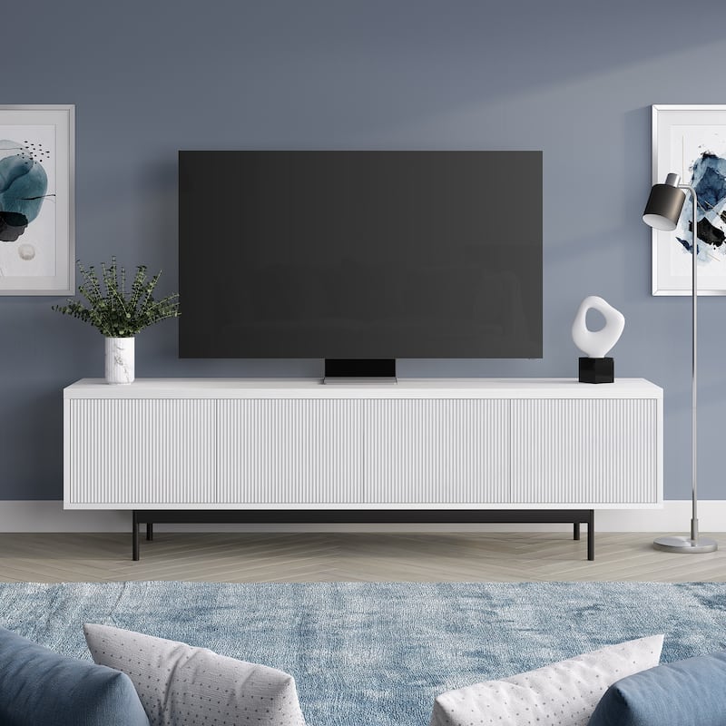 Whitman Rectangular TV Stand for TV's up to 75" - 70" Wide - White