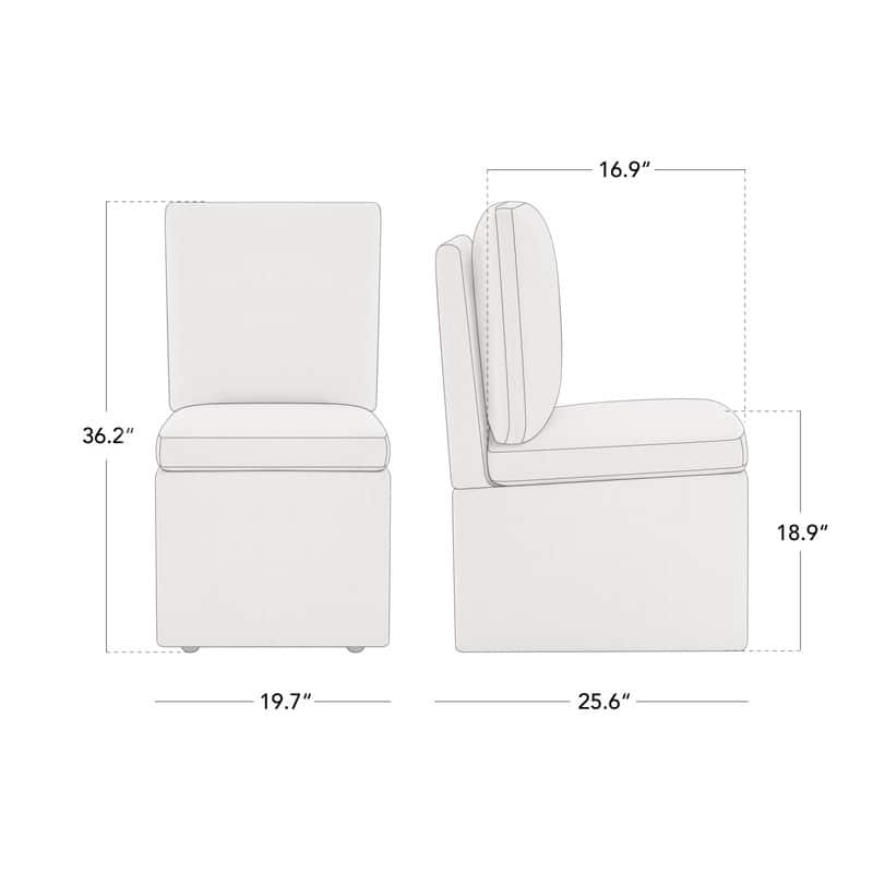 Nathan Dining Chair with Caster & Storage Set of 2 - N/A