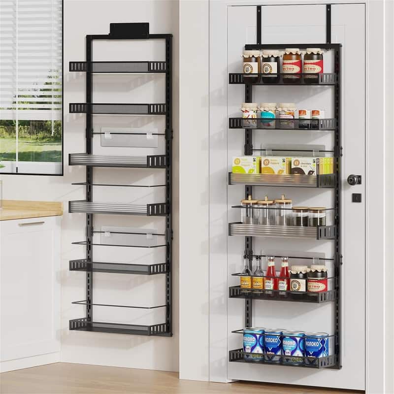 6-Tier Over the Door Pantry Organizer - 16.92"D x 6.1"W x 50"H