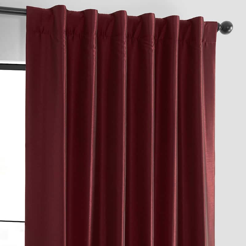 Exclusive Fabrics Textured Faux Dupioni Silk Thermal Blackout Curtains (1 Panel)