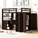 slide 2 of 56, Twin/ Full Size Loft Bed Frame with 3 Drawers, Desk and Wardrobe, Solid Wood Versatility Storage Bed Frame for Kids, Teens