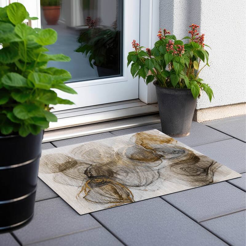 Varo Contemporary Abstract Weather Resistant Classic Meets Modern Outdoor Rug