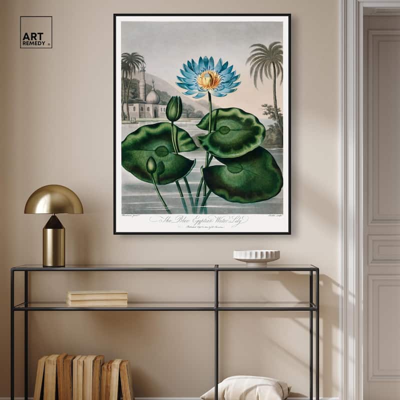 Blue Egyptian Water-Lily Canvas by Art Remedy