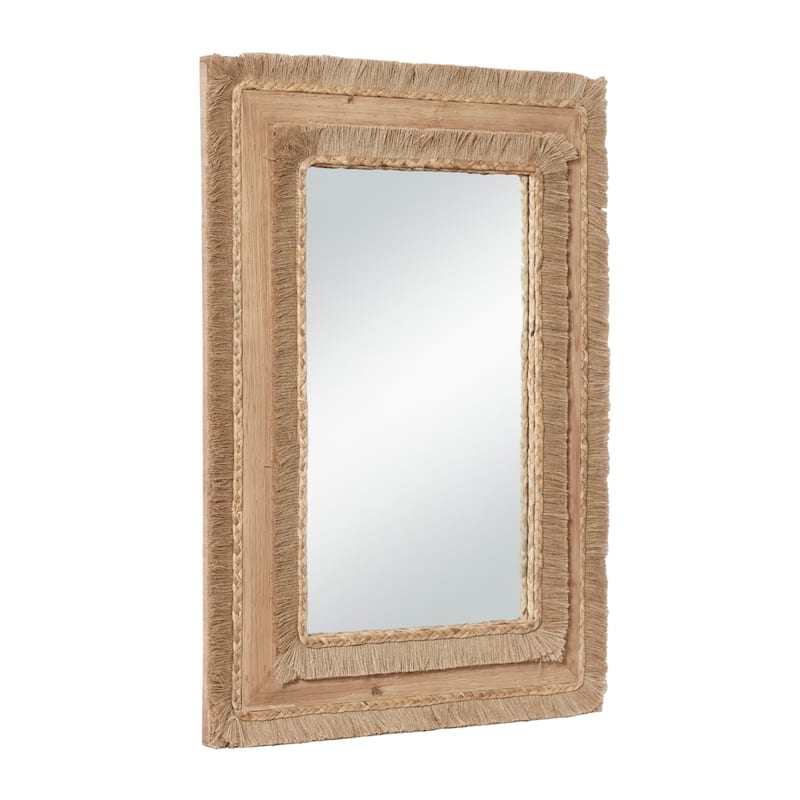 Wood Wall Mirror - Brown - Roche River Decor - 1"W x 26"L x 36"H