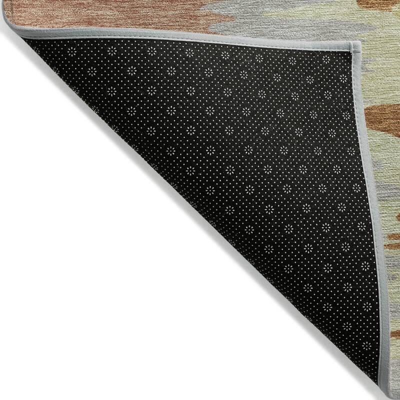 Machine Washable Indoor/ Outdoor Brushstrokes Ombre Chantille Rug