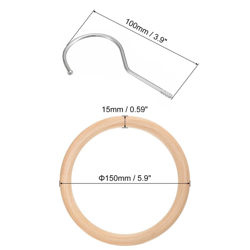Scarf Ring Hanger Wooden Circle Scarf Holder Hook