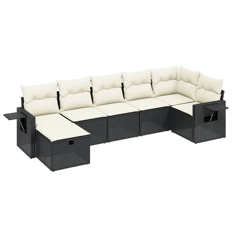 vidaXL Garden Sofa Set Beige/Black/Brown/Grey