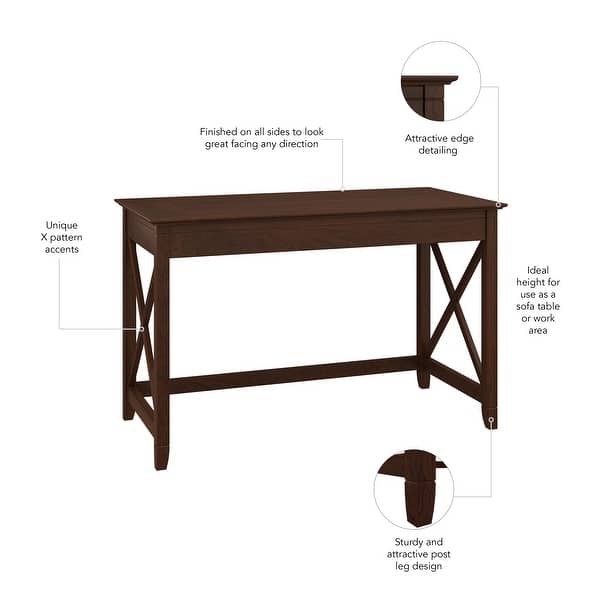 dimension image slide 15 of 16, Key West 48W Writing Desk by Bush Furniture