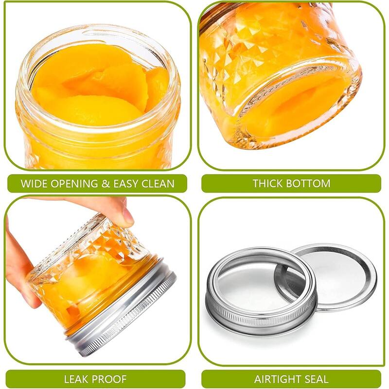 16 Pack Small Mason Jars with Lids 4oz Glass Canning Jars