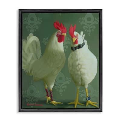 Stupell Stylish Roosters Pair Framed Floater Canvas Wall Art Design By Heather Gauthier