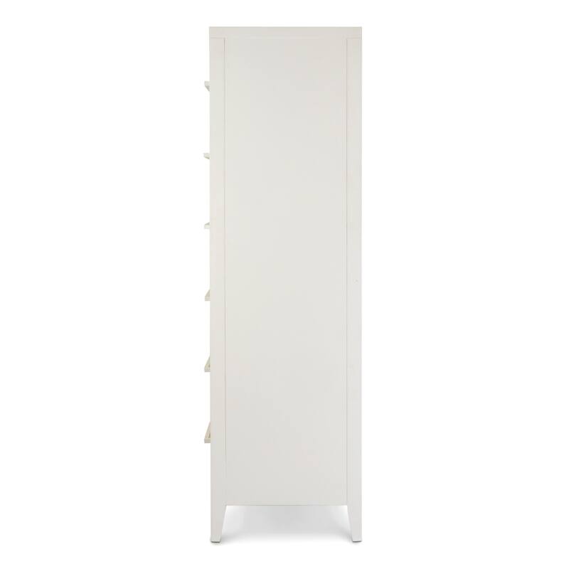 Miramar Woven Mirrored Door Chest Sand and Stark White Finish
