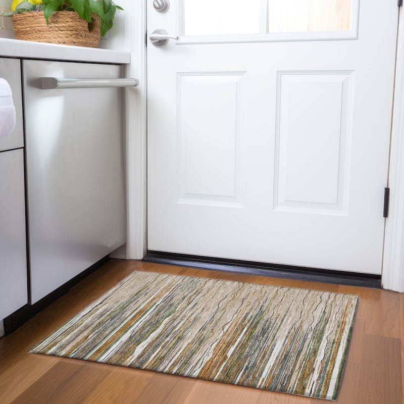 Premium Washable Super Soft Solid Landscape Mayfield Rug - Taupe - 1'8" x 2'6"