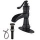 preview thumbnail 15 of 36, Vibrantbath Waterfall Bathroom Sink Faucets Deck Mount Lavatory With Overflow Pop Up Drain - Oil Rubbed Bronze
