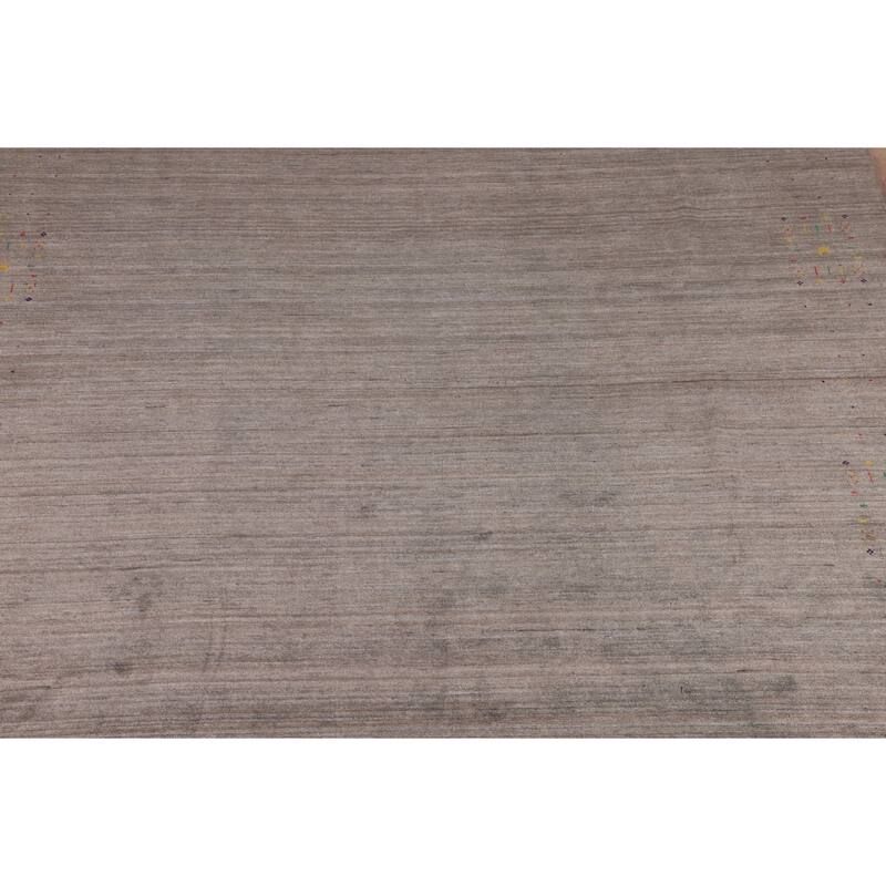 Earth Tone Gabbeh Square Area Rug Silk Carpet - 10'1" X 9'10"