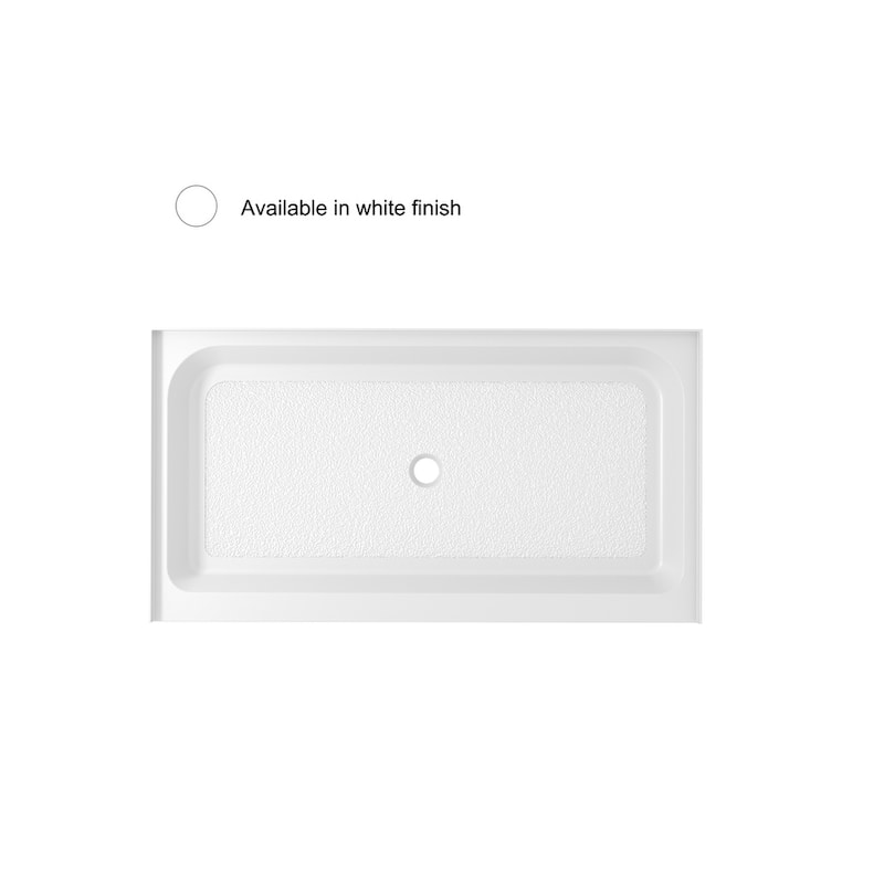 Indigo Home 60x32 inch Single Threshold Shower Tray Center Drain in White
