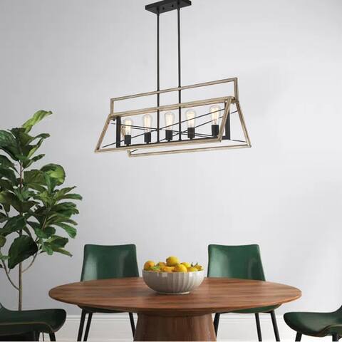 5-Light Industrial Triangle Cage Chandelier