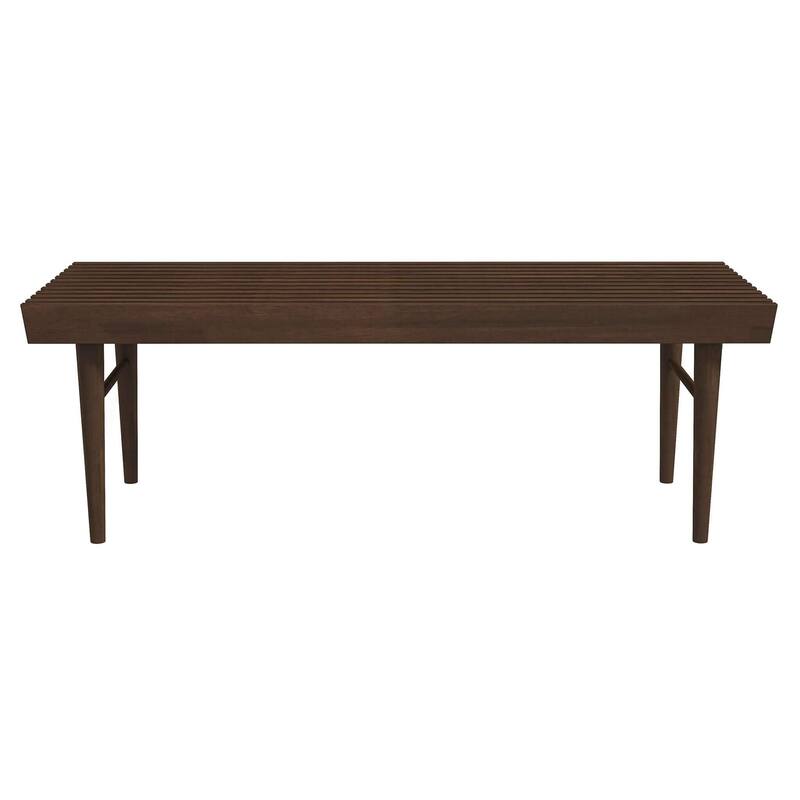 GDFStudio - Mia Mid-Century Modern 47.2" Wide Solid Wood Bench with Natural Walnut Stain Finish - 47.2"W