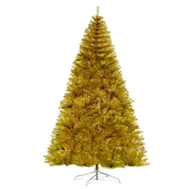 HOMCOM 6' Tall Unlit Full Fir Artificial Christmas Tree with Realistic Branches, Gold