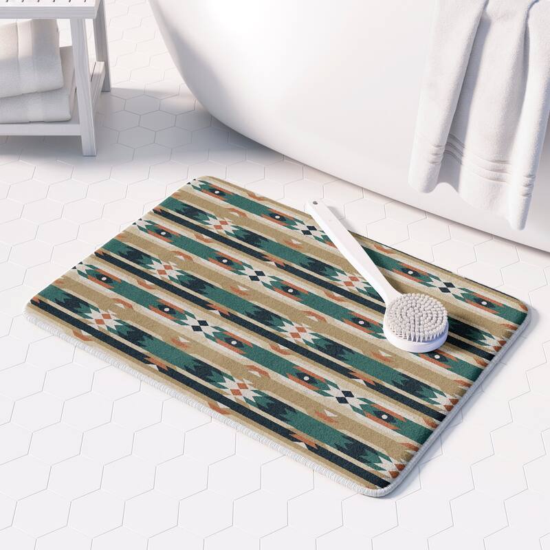 Laural Home Mesa Teal Green Memory Foam Rug