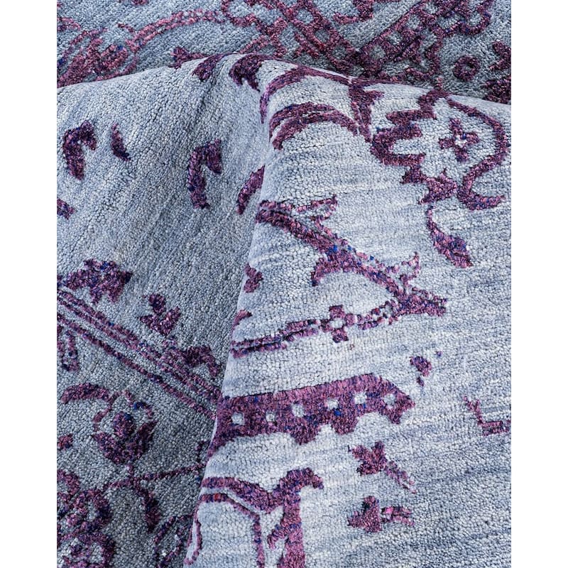 Ikat One-of-a-Kind Hand-Knotted Area Rug, Blue - 9' 1" x 12' 1"