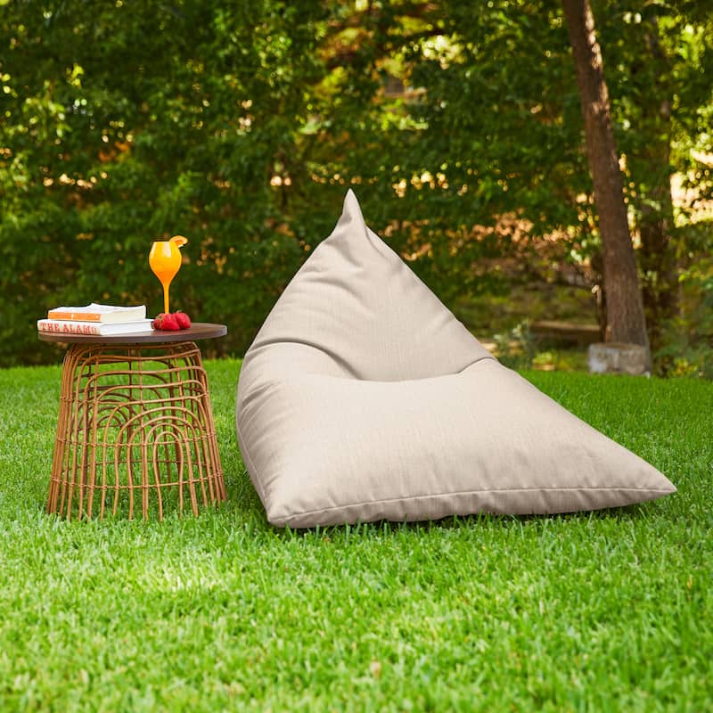 Sorra Home Sunbrella Outdoor Bean Lounger - 54 in W x 38 in W x 21 in H - Cast Pumice