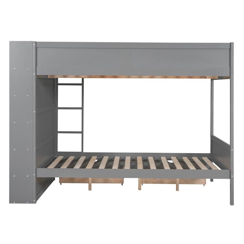 Merax Full/Twin Bunk Bed With 2 Drawers and Multi-layer Cabinet
