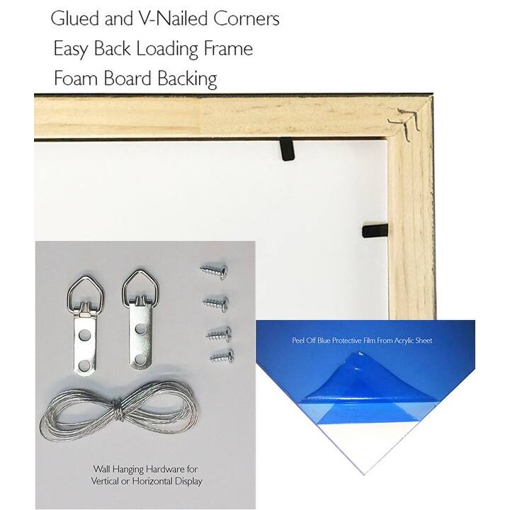 19x27 Jigsaw Puzzle Frame Kit - Kit Includes Puzzle Glue Sheets, Silver Wood Puzzle Frame