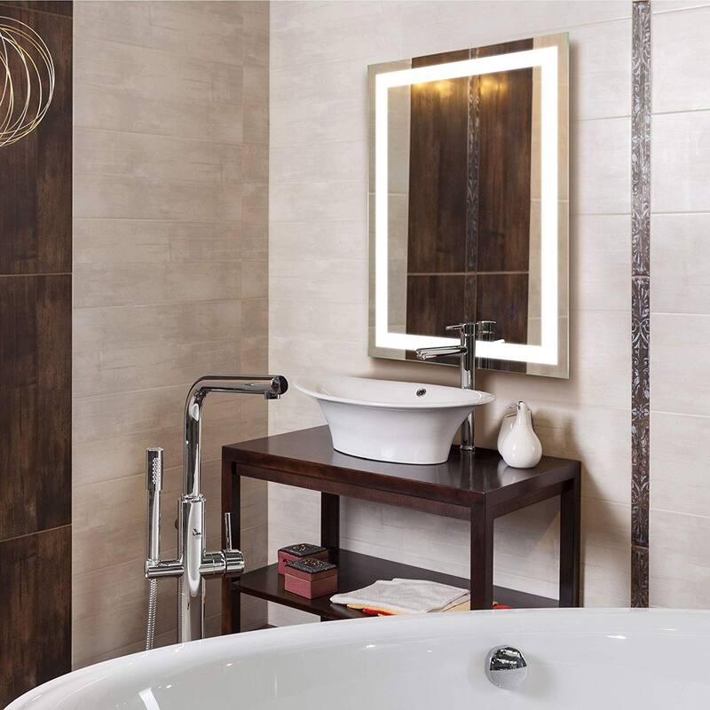 Dyconn Faucet Edison Wall-mounted LED Backlit Tri-Color Mirror - Clear