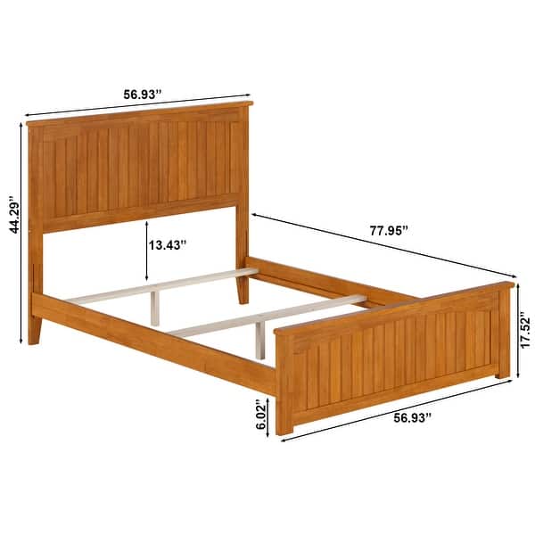 dimension image slide 1 of 5, AFI, Nantucket Foundation Bed with Matching Footboard